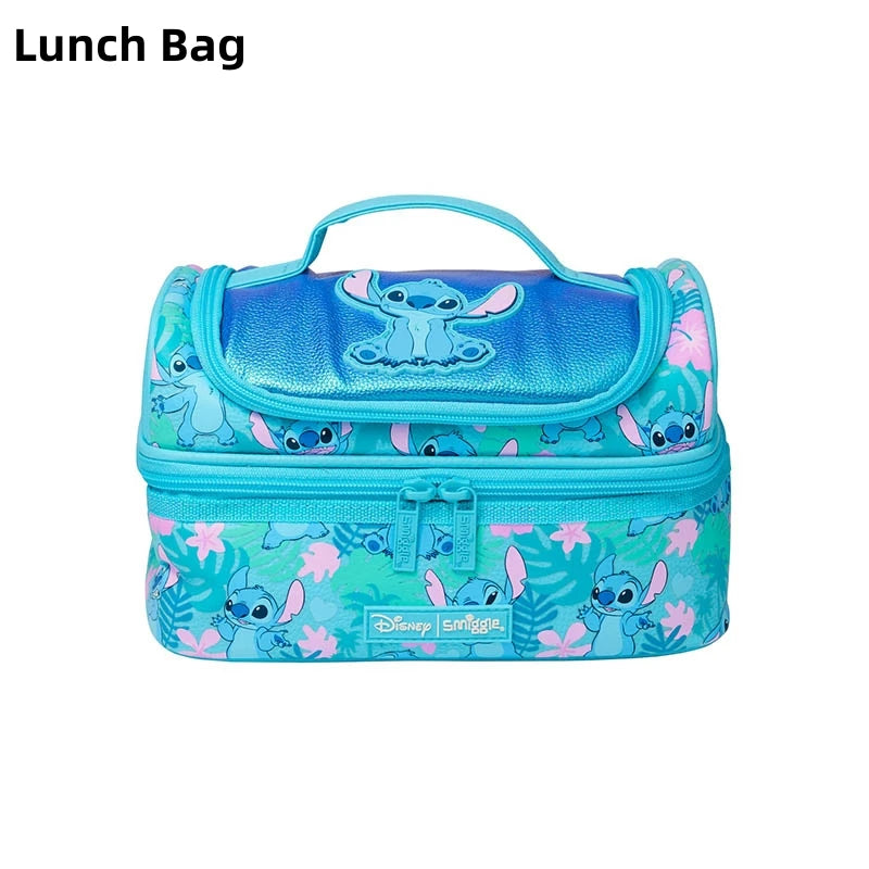 حقائب مدرسية Smiggle الجديدة  – حقيبة ظهر ديزني ستيتش، مع حقيبة طعام وزجاجة ماء – هدية للطلاب (يجب شراء كل قطعة بشكل منفصل)