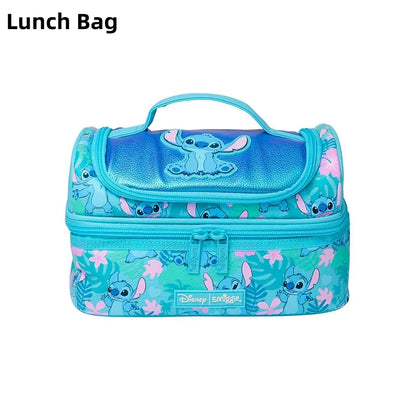حقائب مدرسية Smiggle الجديدة  – حقيبة ظهر ديزني ستيتش، مع حقيبة طعام وزجاجة ماء – هدية للطلاب (يجب شراء كل قطعة بشكل منفصل)