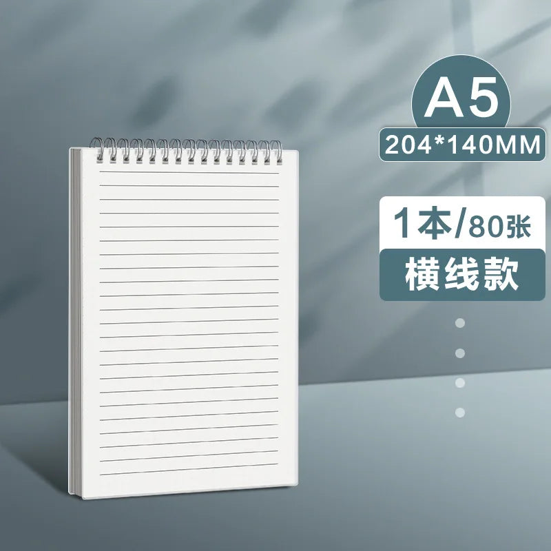 دفتر ملاحظات حلزوني بغلاف PP - مقاسات A4 A5 B5 - 120 ورقة 240 صفحة - دفتر مربعات