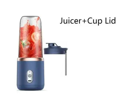 خلاط عصارة محمولة 400 مل كهربائية لعصر الفواكه بشحن USB لعصر الليمون والبرتقال والفواكه كوب عصير خلاط سموذي مع كوبين