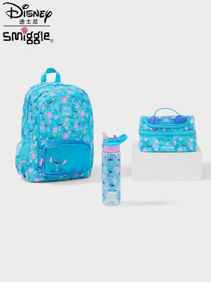حقائب مدرسية Smiggle الجديدة  – حقيبة ظهر ديزني ستيتش، مع حقيبة طعام وزجاجة ماء – هدية للطلاب (يجب شراء كل قطعة بشكل منفصل)