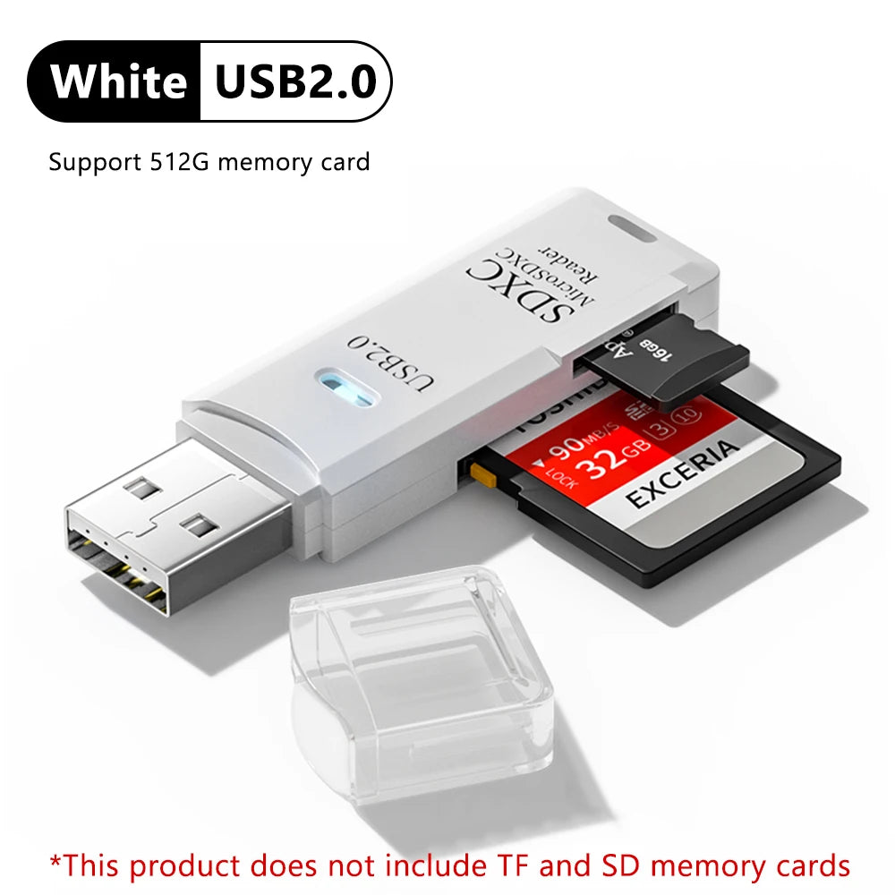 قارئ بطاقات USB 3.0 لبطاقات SD وTF - قارئ بطاقات الذاكرة 2 في 1 عالي السرعة - محول قارئ بطاقات ذكية لأجهزة الكمبيوتر والكمبيوتر المحمول
