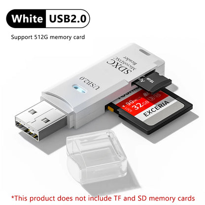 قارئ بطاقات USB 3.0 لبطاقات SD وTF - قارئ بطاقات الذاكرة 2 في 1 عالي السرعة - محول قارئ بطاقات ذكية لأجهزة الكمبيوتر والكمبيوتر المحمول