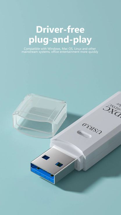 قارئ بطاقات USB 3.0 لبطاقات SD وTF - قارئ بطاقات الذاكرة 2 في 1 عالي السرعة - محول قارئ بطاقات ذكية لأجهزة الكمبيوتر والكمبيوتر المحمول