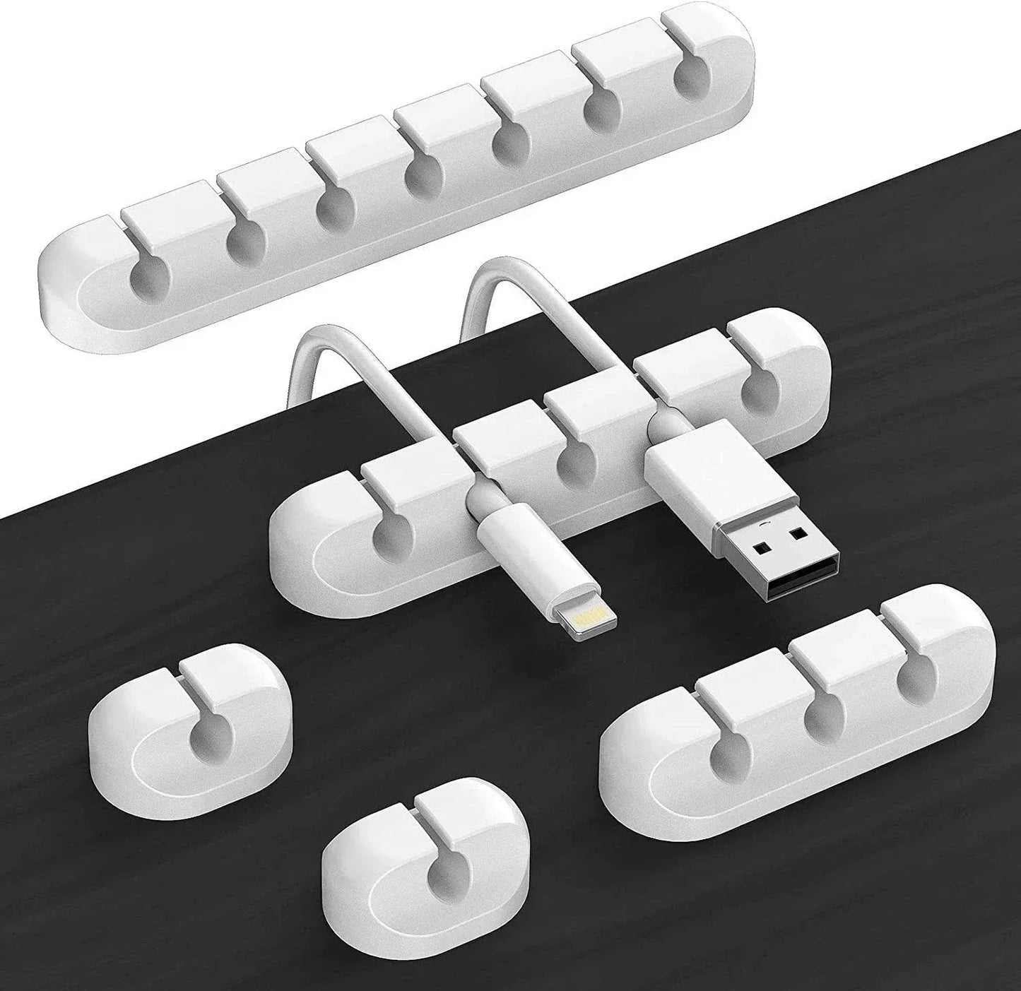 منظم أسلاك وكابلات سيليكون لف كابلات USB مشابك إدارة الأسلاك لاصقة ذاتية للماوس ولوحة المفاتيح وسماعات الرأس متوافق مع آيفون وهواوي