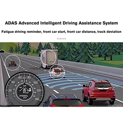 كاميرا تسجيل السيارة DVR مع نظام ADAS و LDWS - كاميرا لوحة القيادة عالية الدقة 1080P لمشغل DVD أندرويد ووحدة الملاحة مع تسجيل صوتي وإنذار صوتي