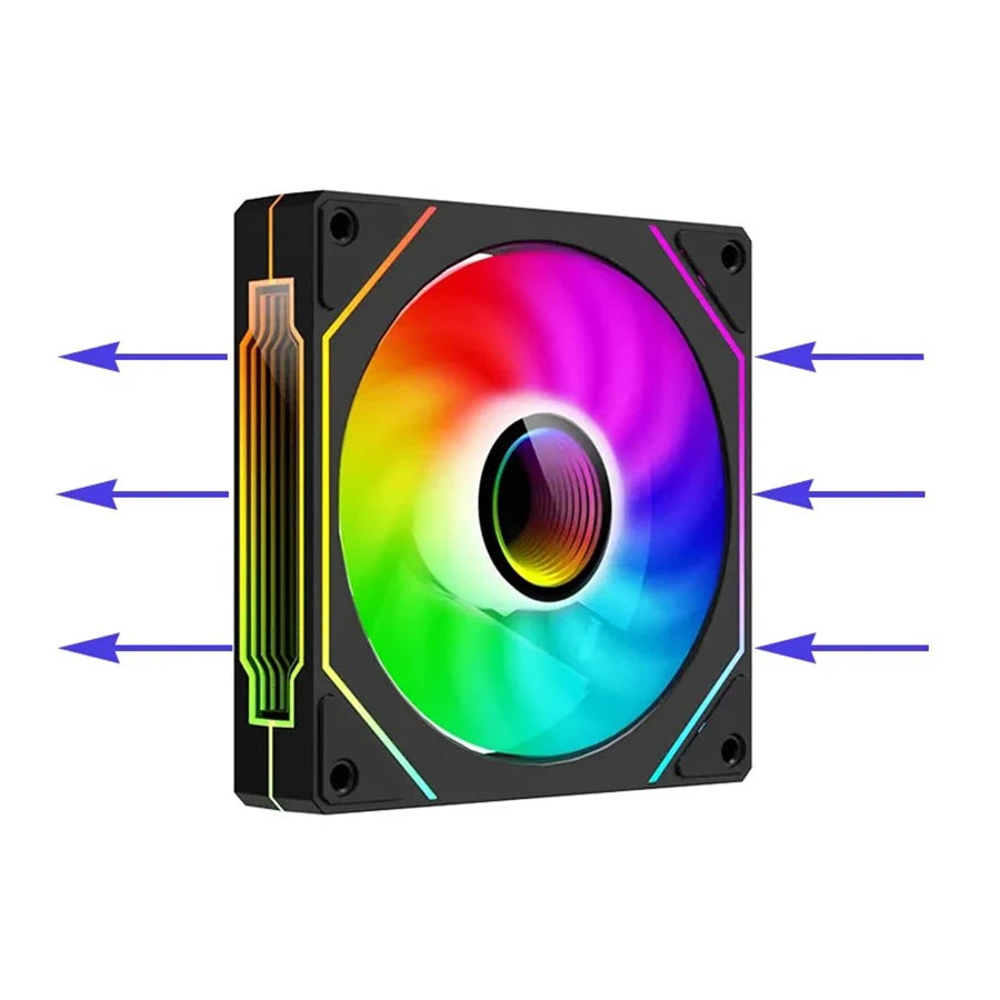 مروحة Prism 4 PRO ARGB للكمبيوتر 120 ملم - مروحة تبريد المعالج 4 أطراف مع إضاءة RGB 3 أطراف 5 فولت