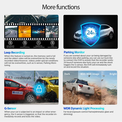 كاميرا سيارة داش كام بدقة 4K UHD مسجل فيديو DVR برؤية ليلية مع واي فاي مدمج ودعم GPS ومراقبة 24 ساعة للركن