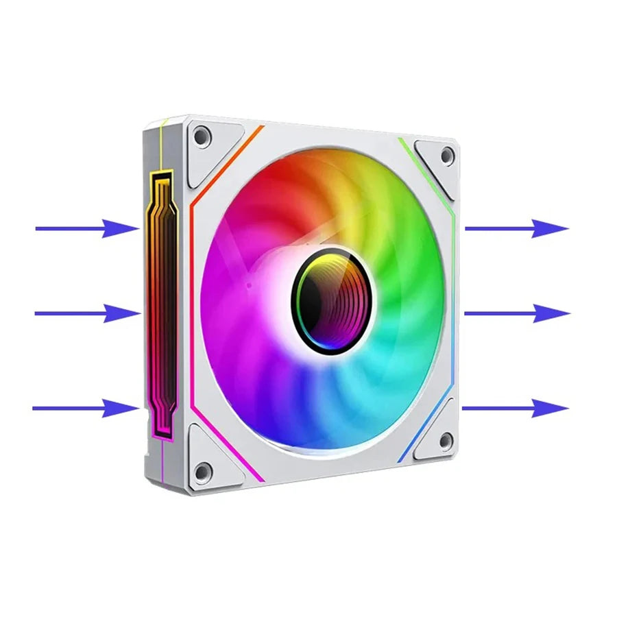 مروحة Prism 4 PRO ARGB للكمبيوتر 120 ملم - مروحة تبريد المعالج 4 أطراف مع إضاءة RGB 3 أطراف 5 فولت