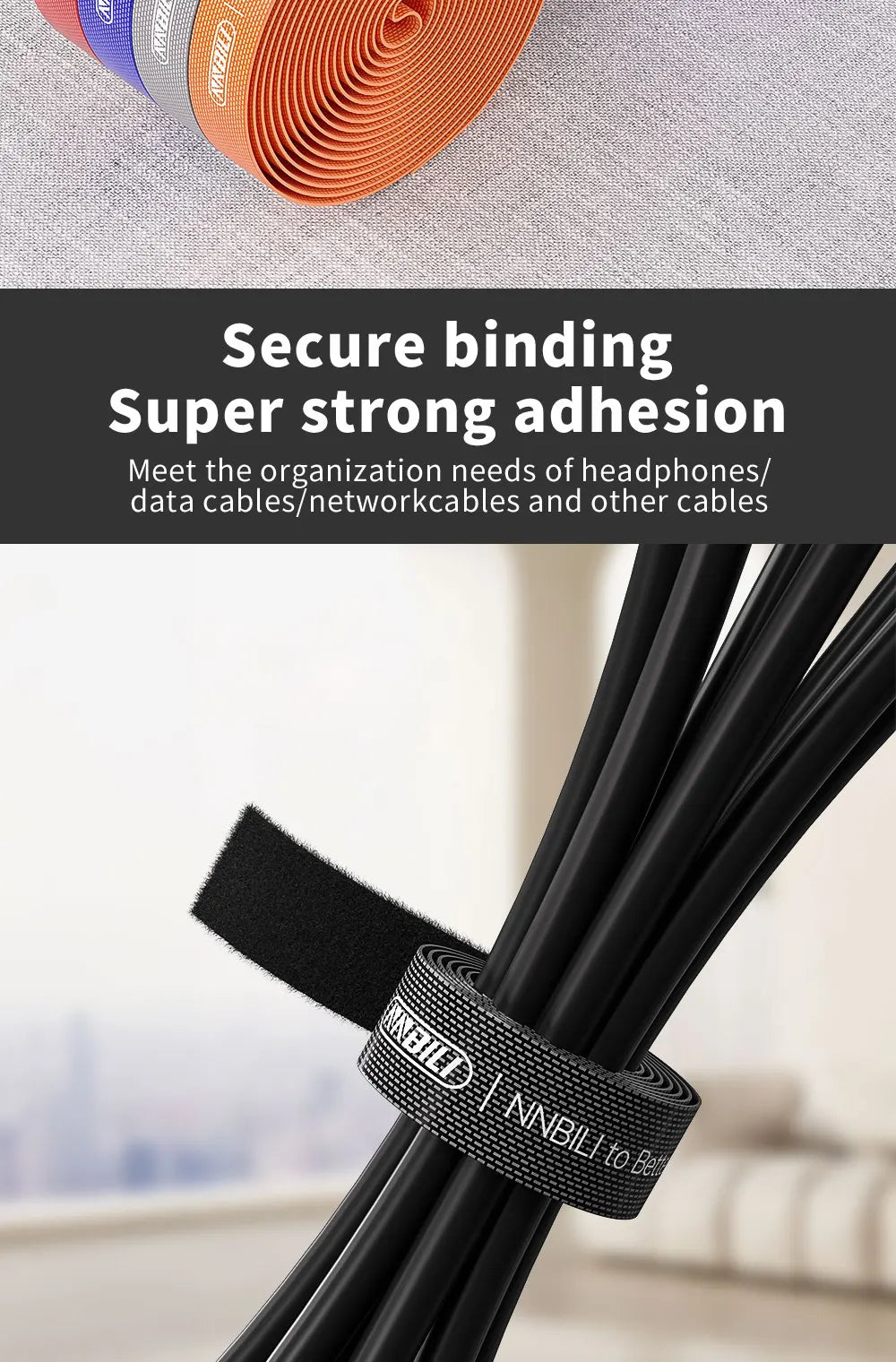 منظم كابلات USB من NNBILI - ربطات لف الأسلاك لإدارة كابلات سماعات الأذن والماوس وشواحن USB حماية الكابلات لأجهزة iPhone وSamsung وXiaomi