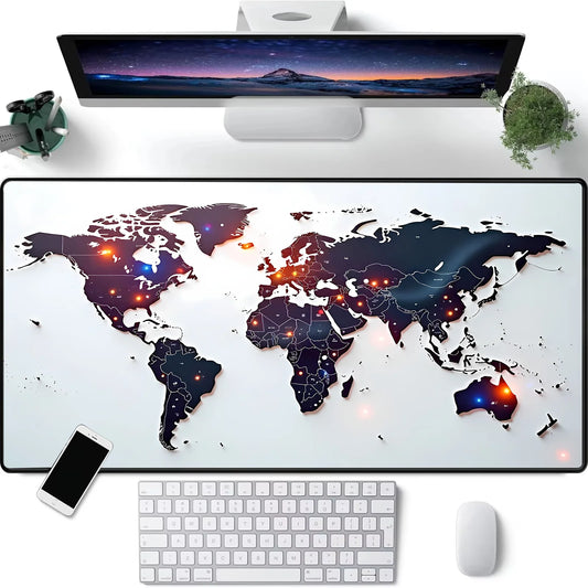 ماوس باد خريطة العالم كبير للألعاب 900x400 مم - حصيرة مكتب مطاطية مقاومة للانزلاق للكمبيوتر والابتوب - إكسسوارات مكتب الألعاب وسجادة الطاولة