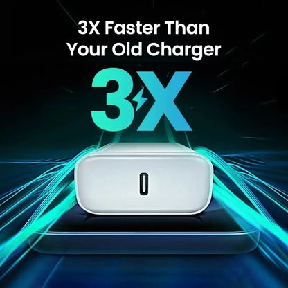 شاحن أصلي سريع PD 35 وات EU US لآيفون 16 15 14 13 11 12 برو ماكس بلس XS XR X مع كابل USB C شحن سريع تايب سي