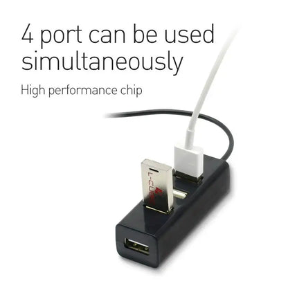 موزع USB صغير 4 منافذ - محول USB 2.0 عالي السرعة - هاب يو إس بي متعدد المنافذ للكمبيوتر وملحقات الحاسوب