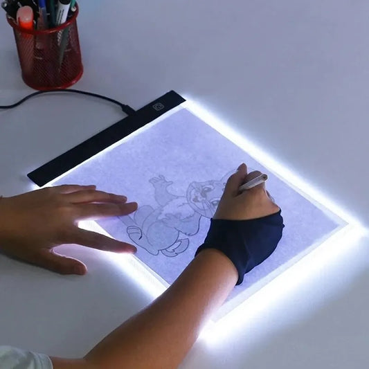 طاولة رسم LED - لوح رسم شفاف قابل لتعديل الإضاءة مع إضاءة ليلية