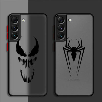 جراب مقاوم للصدمات لسامسونج جالاكسي S22 S9 S20 FE S23 Ultra Note 20 S23 FE S21 S24 Plus S10 Plus بتصميم مارفل سبايدرمان آيرون مان