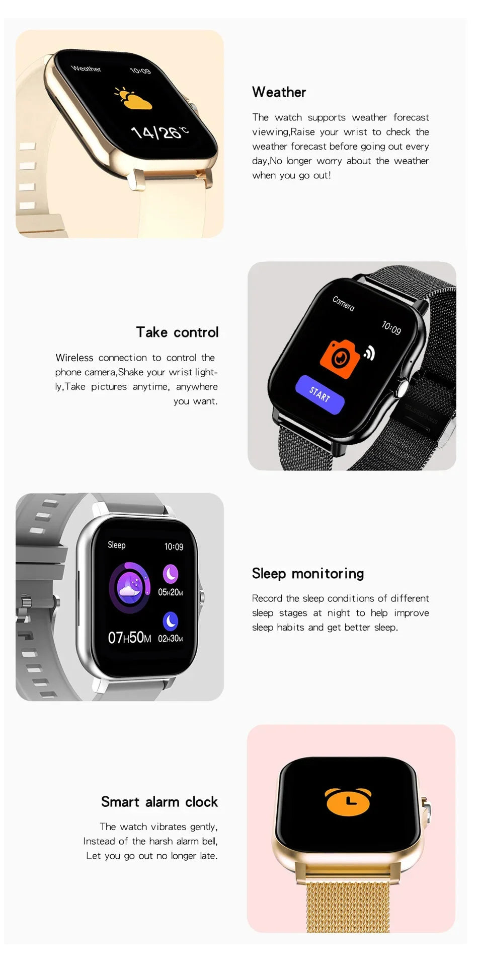 ساعة ذكية جديدة متوافقة مع أندرويد و iOS بشاشة ملونة 1.44 بوصة مع خاصية المكالمات البلوتوث ومراقبة الأكسجين وضغط الدم للنساء والرجال