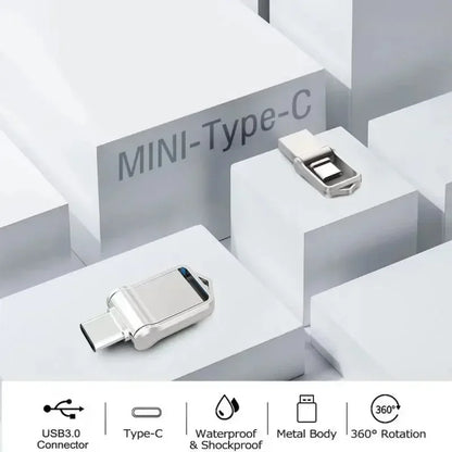 فلاش درايف شاومي 2 تيرابايت USB 3.2 عالي السرعة بمنفذ Type-C مزدوج الاستخدام ذاكرة فلاش 512 جيجابايت 1 تيرابايت للهاتف وأجهزة الكمبيوتر ويندوز 11