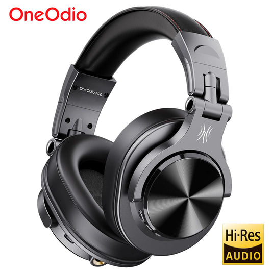 سماعات Oneodio Fusion A70 بلوتوث 5.2 - سماعات صوت عالي الدقة لاسلكية فوق الأذن - سماعات استوديو احترافية للمراقبة والدي جي - 72 ساعة تشغيل
