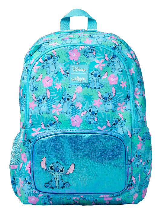حقائب مدرسية Smiggle الجديدة  – حقيبة ظهر ديزني ستيتش، مع حقيبة طعام وزجاجة ماء – هدية للطلاب (يجب شراء كل قطعة بشكل منفصل)