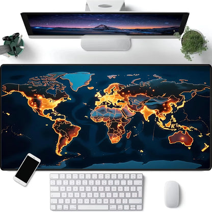 ماوس باد خريطة العالم كبير للألعاب 900x400 مم - حصيرة مكتب مطاطية مقاومة للانزلاق للكمبيوتر والابتوب - إكسسوارات مكتب الألعاب وسجادة الطاولة