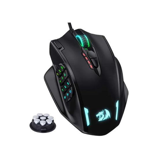 ماوس ألعاب ريدراجون M908 بإضاءة RGB LED سلكي USB مع 18 زر قابل للبرمجة 12400 DPI