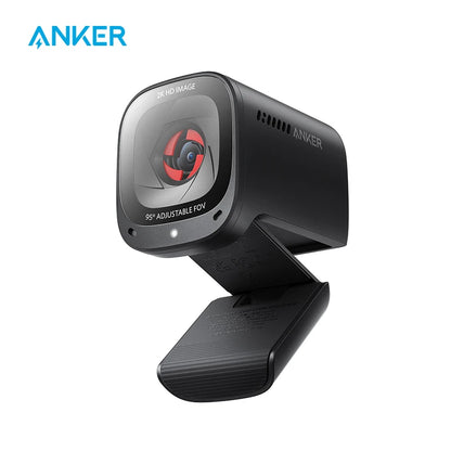 كاميرا ويب أنكر PowerConf C200 بدقة 2K للكمبيوتر المحمول - كاميرا ويب صغيرة بمنفذ USB مع ميكروفونات ستيريو بتقنية إلغاء الضوضاء