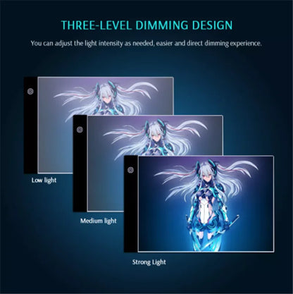 طاولة رسم LED - لوح رسم شفاف قابل لتعديل الإضاءة مع إضاءة ليلية