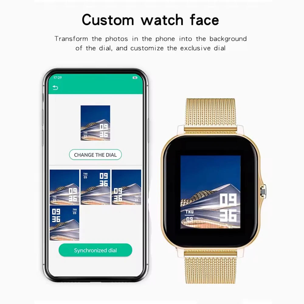ساعة ذكية جديدة متوافقة مع أندرويد و iOS بشاشة ملونة 1.44 بوصة مع خاصية المكالمات البلوتوث ومراقبة الأكسجين وضغط الدم للنساء والرجال