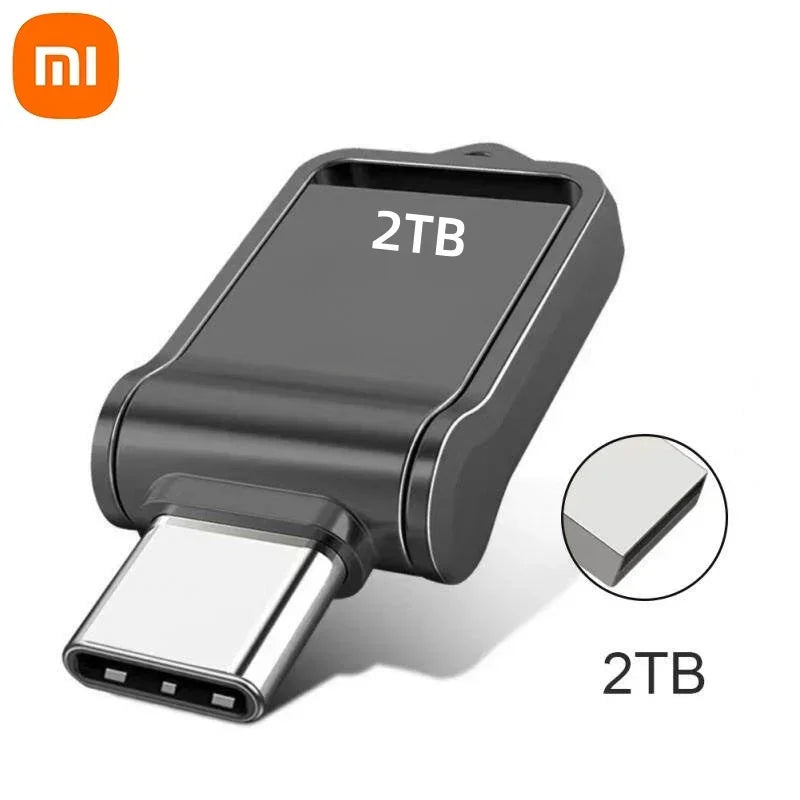 فلاش درايف شاومي 2 تيرابايت USB 3.2 عالي السرعة بمنفذ Type-C مزدوج الاستخدام ذاكرة فلاش 512 جيجابايت 1 تيرابايت للهاتف وأجهزة الكمبيوتر ويندوز 11