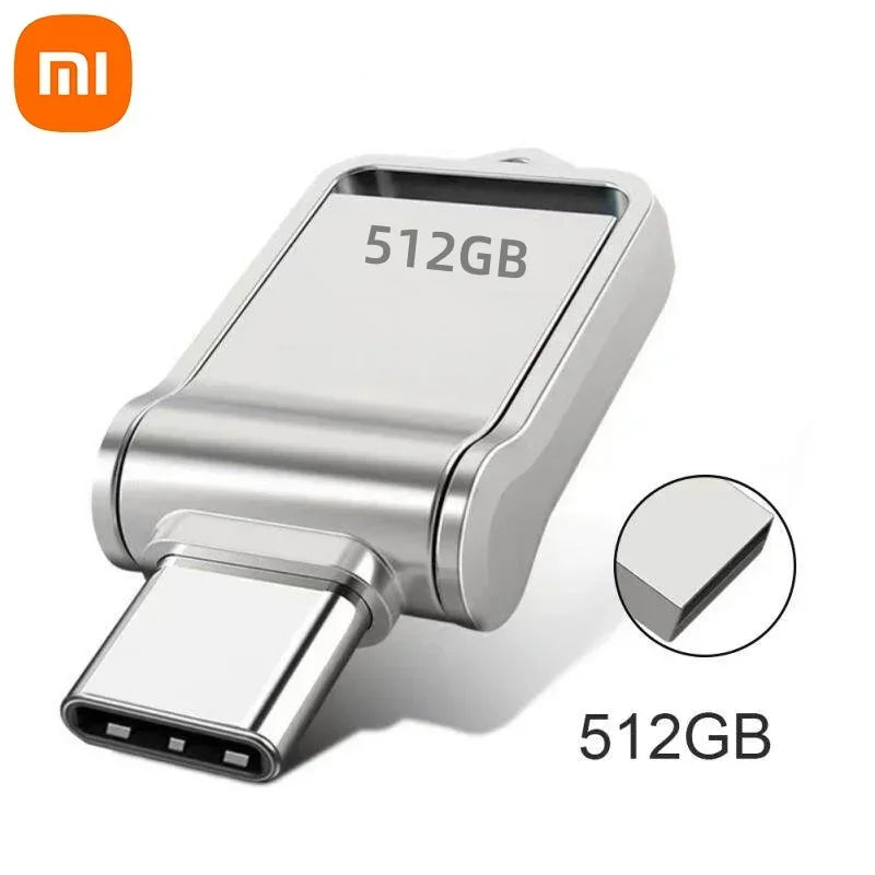 فلاش درايف شاومي 2 تيرابايت USB 3.2 عالي السرعة بمنفذ Type-C مزدوج الاستخدام ذاكرة فلاش 512 جيجابايت 1 تيرابايت للهاتف وأجهزة الكمبيوتر ويندوز 11