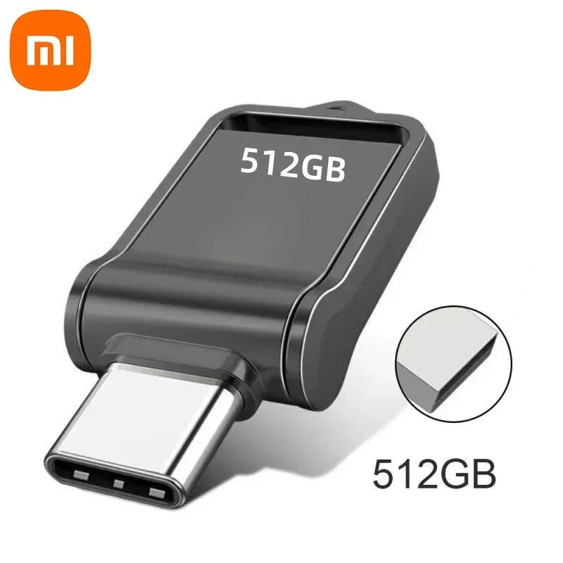 فلاش درايف شاومي 2 تيرابايت USB 3.2 عالي السرعة بمنفذ Type-C مزدوج الاستخدام ذاكرة فلاش 512 جيجابايت 1 تيرابايت للهاتف وأجهزة الكمبيوتر ويندوز 11