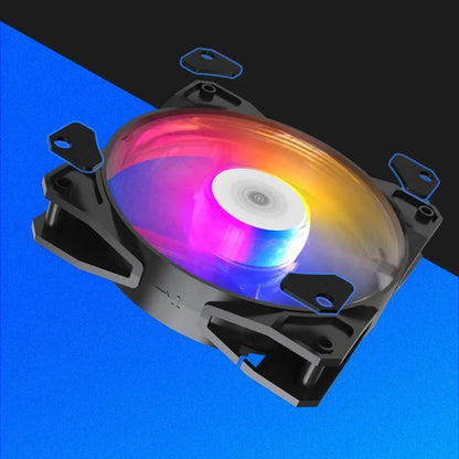 مروحة TEUCER P16 RGB بحجم 120 مم - مروحة كمبيوتر ملونة بألوان قوس قزح مع مشتت حراري 4PIN بحجم 12 سم - مروحة معالج صامتة