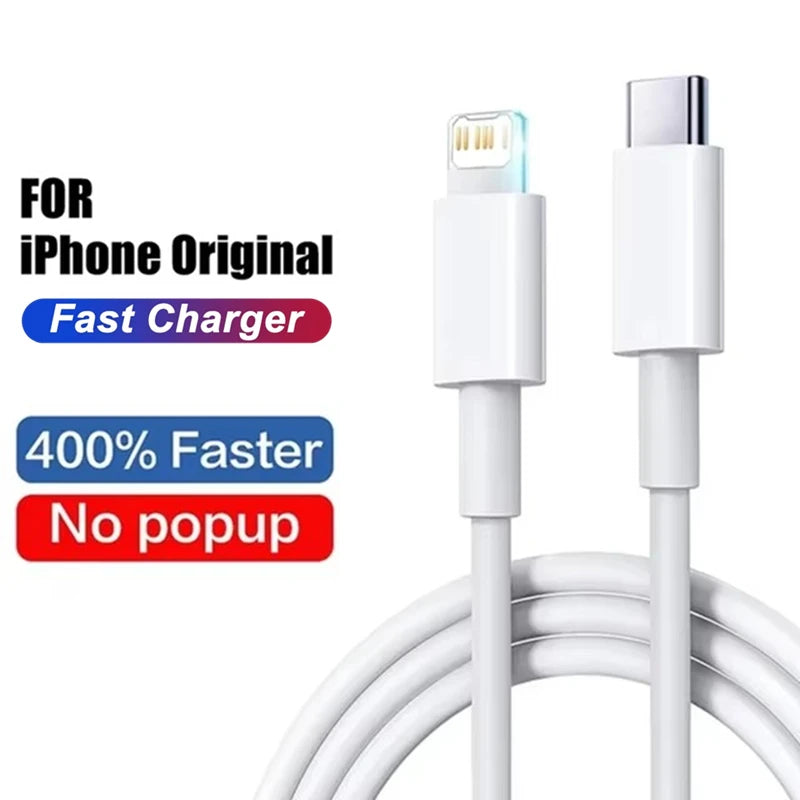 شاحن سريع PD 35 وات USB Type C لآيفون 15 14 13 12 11 برو ماكس ميني بلس XR XS مع كابل شحن البيانات المتوقعة