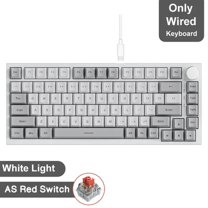 لوحة مفاتيح ميكانيكية للألعاب Ajazz AK820/AK820Pro بلوتوث 5.1/لاسلكية/سلكية USB-C قابلة للتخصيص مع مقبض وخاصية التبديل السريع وحشوة مطاطية
