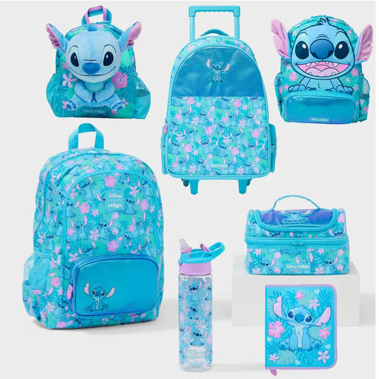 حقائب مدرسية Smiggle الجديدة  – حقيبة ظهر ديزني ستيتش، مع حقيبة طعام وزجاجة ماء – هدية للطلاب (يجب شراء كل قطعة بشكل منفصل)