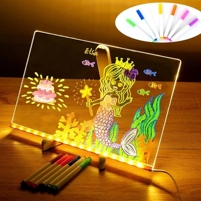 طاولة رسم LED - لوح رسم شفاف قابل لتعديل الإضاءة مع إضاءة ليلية