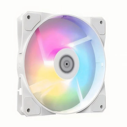 مروحة TEUCER P16 RGB بحجم 120 مم - مروحة كمبيوتر ملونة بألوان قوس قزح مع مشتت حراري 4PIN بحجم 12 سم - مروحة معالج صامتة