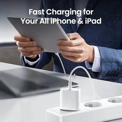 شاحن أصلي سريع PD 35 وات EU US لآيفون 16 15 14 13 11 12 برو ماكس بلس XS XR X مع كابل USB C شحن سريع تايب سي
