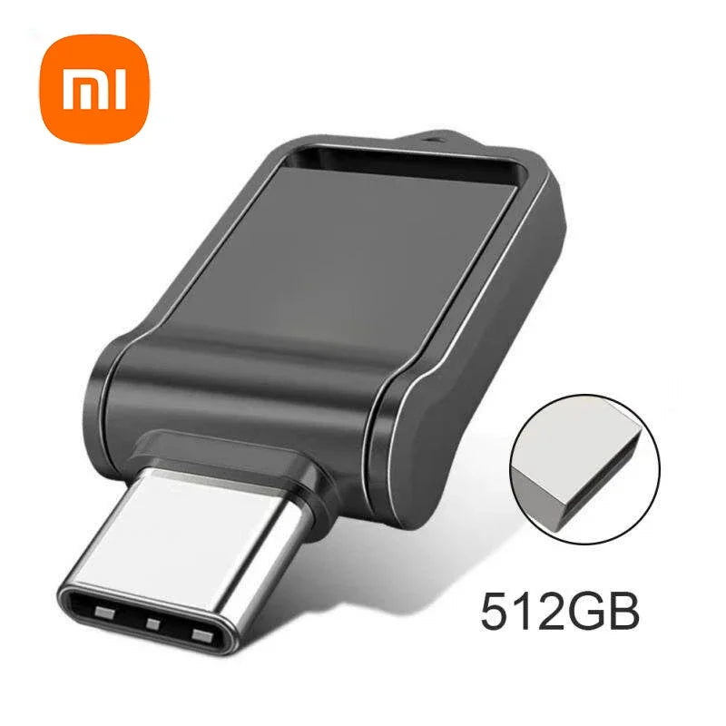 فلاش درايف شاومي 2 تيرابايت USB 3.2 عالي السرعة بمنفذ Type-C مزدوج الاستخدام ذاكرة فلاش 512 جيجابايت 1 تيرابايت للهاتف وأجهزة الكمبيوتر ويندوز 11