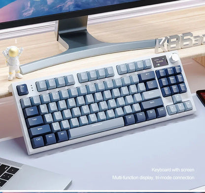 لوحة مفاتيح ميكانيكية Attack Shark K86 بمقبض معدني، شاشة TFT، تبديل سريع، إضاءة RGB، بلوتوث/لاسلكي، لوحة مفاتيح ألعاب بوظائف الماكرو
