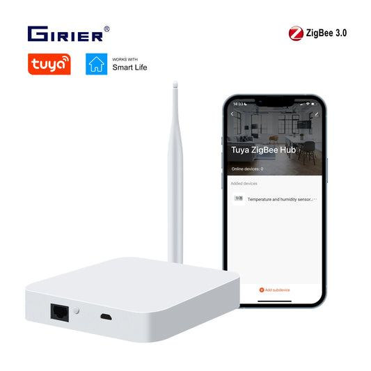 بوابة GIRIER الذكية زيجبي مع هوائي - محور شبكة سلكية للتحكم في المنزل الذكي يعمل مع أليكسا وجوجل أسيستنت