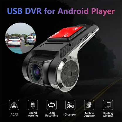 كاميرا تسجيل السيارة DVR مع نظام ADAS و LDWS - كاميرا لوحة القيادة عالية الدقة 1080P لمشغل DVD أندرويد ووحدة الملاحة مع تسجيل صوتي وإنذار صوتي