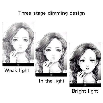 طاولة رسم LED - لوح رسم شفاف قابل لتعديل الإضاءة مع إضاءة ليلية