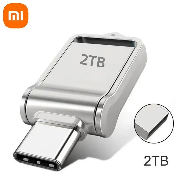 فلاش درايف شاومي 2 تيرابايت USB 3.2 عالي السرعة بمنفذ Type-C مزدوج الاستخدام ذاكرة فلاش 512 جيجابايت 1 تيرابايت للهاتف وأجهزة الكمبيوتر ويندوز 11