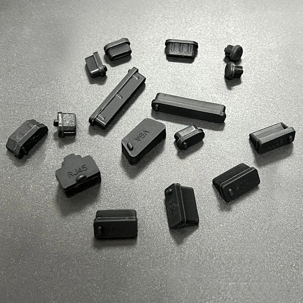 16 قطعة سدادات حماية عالمية مضادة للغبار لمنافذ اللابتوب من السيليكون - واقي مرن لمنافذ USB وأجهزة الكمبيوتر المحمول