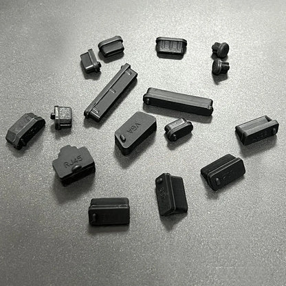 16 قطعة سدادات حماية عالمية مضادة للغبار لمنافذ اللابتوب من السيليكون - واقي مرن لمنافذ USB وأجهزة الكمبيوتر المحمول