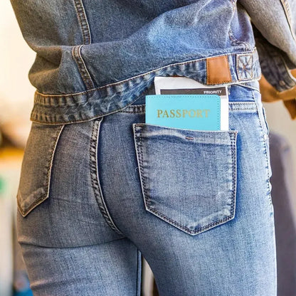 غلاف جواز سفر رجالي ونسائي بتقنية RFID، تصميم عتيق، متعدد الوظائف، لحفظ بطاقات الهوية وبطاقات البنك، مصنوع من جلد PU، محفظة للسفر والاكسسوارات
