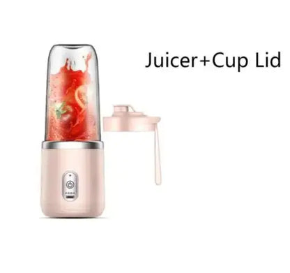 خلاط عصارة محمولة 400 مل كهربائية لعصر الفواكه بشحن USB لعصر الليمون والبرتقال والفواكه كوب عصير خلاط سموذي مع كوبين