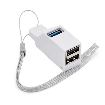 محول موزع USB 3.0 صغير من منفذ واحد إلى 3 منافذ عالي السرعة USB 2.0 للكمبيوتر المحمول وقارئ البطاقات